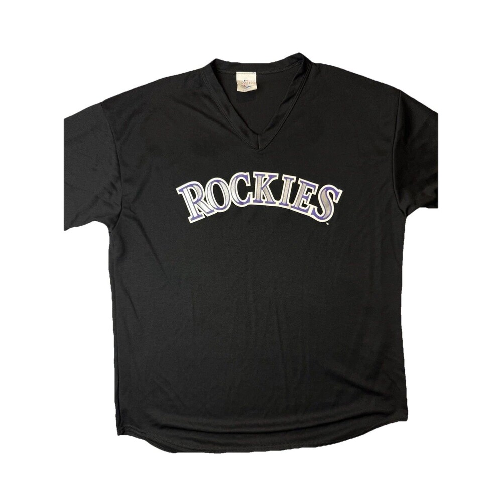 Colorado Rockies Majestic Jersey XXL Black V‑Neck Vintage USA Made MLB